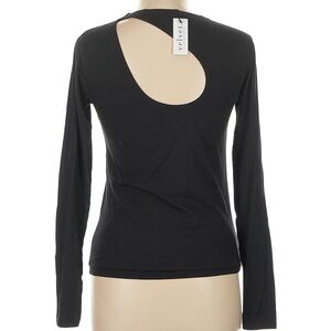 Velvet by Graham & Spencer Black Long Sleeve Cutout Back Top L NWT